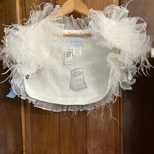 NWT Alfred Angelo Mermaid Ivory Bridal Wedding Bolero Shrug